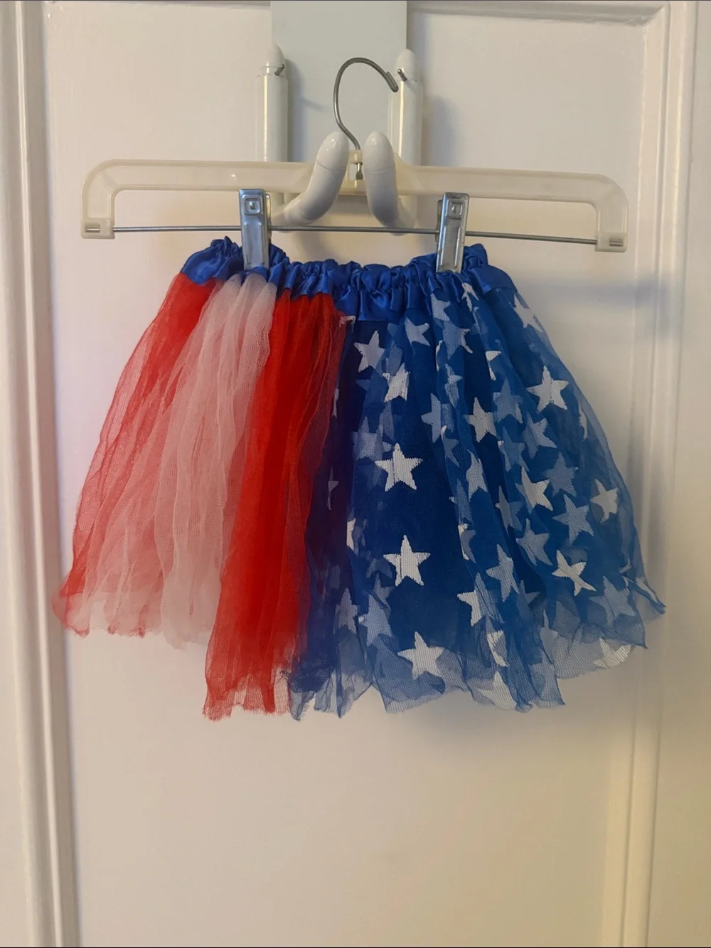 America 250 Red White & Blue Stars and Stripes Tulle Tutu Skirt and headband